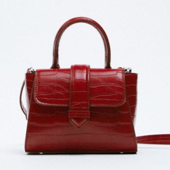 Zara Handbags - Zara New With Tags Mini Crossbody Animal Print Red Bag, nwt